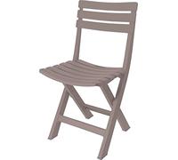 Silla plegable Spetebo de plástico, 80 x 45 cm, color marrón, para balcón, terraza, jardín, camping, exterior