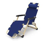 Silla plegable Sun Lo, reclinable ajustable para acampar y relajarse al aire libre, almohadilla de algodón soporta hasta 330 libras, silla de jardín y terraza azul marino