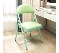 Silla portátil de metal para oficina, reunión, sala de entrenamiento, cómoda y ligera, 79 x 46 cm (verde claro)