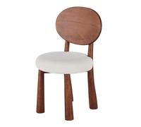 Silla profesional con tapizado borreguito crudo y madera de hevea FSC™