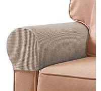Silla Protectores De Brazos Sofá Reposabrazos Cubierta Estiramiento Sillón Funda Protectora Elástica Oficina En Casa Reclinable Sofá Loveseat Tela Protectora (Arena,2 Pares)