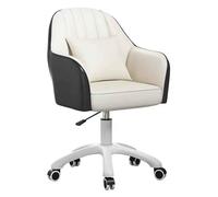 Silla Pu Cuero Silla de oficina en casa con ruedas Modern 360 ° Silla de escritorio giratoria de escritorio de 10 cm de ajuste de altura de sillón para la sala de estar de la oficina domiciliaria