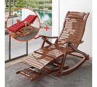 Silla reclinable, 5 velocidades ajustables, capacidad de 200 kg, mecedora multifuncional, silla de salón tapizada de bambú para uso en exteriores