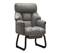 Silla reclinable ajustable de piel con forma de garra de gato con otomana, respaldo de 5 posiciones, sofá nórdico para dormitorio y oficina, patas ergonómicas en forma de arco, color gris acogedor.