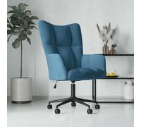 Silla reclinable ajustable de terciopelo de 360 grados en diseño moderno azul con ruedas para oficina, dormitorio y sala de estar, comodidad y versatilidad elegantes