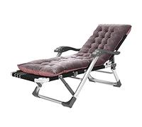 Silla reclinable de la cubierta, cama de descanso para almuerzo individual plegable, tumbona de sol al aire libre ajustable, silla de salón de playa de balcón multifunción, con almohadillas de