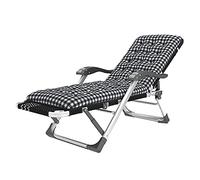 Silla reclinable de la cubierta, cama de descanso para almuerzo individual plegable, tumbona del sol al aire libre ajustable, silla de salón de playa de balcón multifunción, con almohadillas de