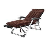 Silla reclinable de la cubierta, cama plegable para el almuerzo individual, silla de salón de respaldo del hogar ajustable, tumbona de la playa multifunción portátil, con almohadillas de algodón (D)