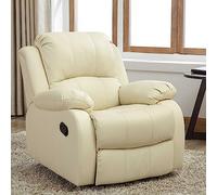 Silla reclinable eléctrica de lujo con función de calor y masaje, puerto USB y bolsillos laterales, silla reclinable eléctrica de piel sintética resistente