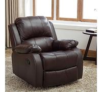 Silla reclinable eléctrica de lujo con función de calor y masaje, puerto USB y bolsillos laterales, silla reclinable eléctrica de piel sintética resistente