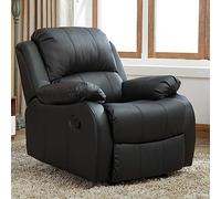 Silla reclinable eléctrica de lujo con función de calor y masaje, puerto USB y bolsillos laterales, silla reclinable eléctrica de piel sintética resistente