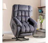 Silla reclinable eléctrica para personas mayores, sofá con relleno térmico con un solo brazo, tela transpirable, ideal para la comodidad de la sala de estar, silla elevadora beige para personas