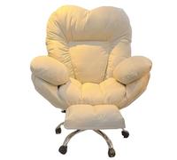 Silla reclinable ergonómica con respaldo en forma de amor, cojín grueso, reclinable ajustable en 3 posiciones, base de metal resistente, silla de oficina acogedora para dormitorio y estudio