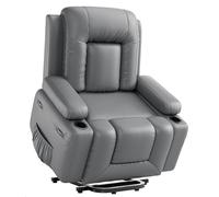 Silla reclinable Power Lift, Calor y Masaje, reclinable eléctrico de Poliuretano sintético para Personas Mayores y Personas con Movilidad Reducida, Respaldo y piernas Ajustables, Silla elevadora