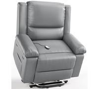 Silla reclinable Power Lift, Calor y Masaje, reclinable eléctrico de Poliuretano sintético para Personas Mayores y Personas con Movilidad Reducida, Respaldo y piernas Ajustables, Silla elevadora