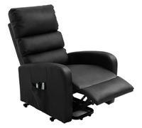 Silla reclinable Power Lift con calor y vibración para ancianos, mecanismo de movimiento de seguridad resistente, control remoto, 2 bolsillos laterales, piel sintética