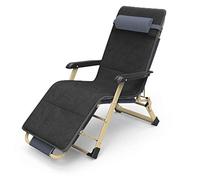 Silla reclinable, silla plegable multiposición para patio con comodidad acolchada para jardín al aire libre, piscina, camping, tumbona negra