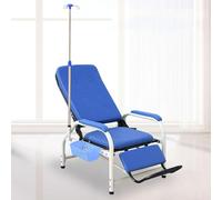 Silla reclinable totalmente ajustable con soporte de infusión para procedimientos de extracción de sangre
