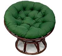 Silla redonda colgante de huevo de 120 cm, almohadilla impermeable suave con lazos, perfecta para asientos de jardín de ratán, patio y piel al aire libre