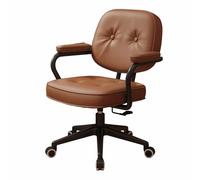 Silla retro para videojuegos - Ergon giratoria de altura ajustable con reposabrazos y respaldo, perfecta para dormitorio, estudio, maquillaje, adultos y adolescentes (marrón)