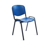 Silla rocada confidente estructura metalica respaldo y asiento en polimero color azul