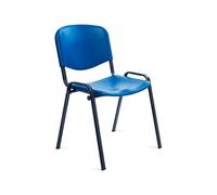 Silla rocada confidente estructura metalica respaldo y asiento en polimero color azul