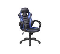 Silla Rocada Gaming Con Brazos Fijos Base Nylon Con Ruedas Basculante Similpiel Negro/Azul 480X490X1060-1160