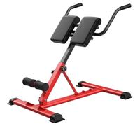 Silla romana hiperextensión plegable para gimnasio en casa - Equipo de ejercicio de banco de extensión de espalda resistente para espalda baja, flancos y abdominales (rojo)