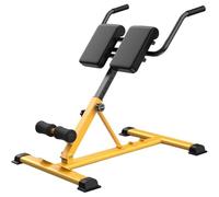Silla romana hiperextensión plegable para gimnasio en casa - Equipo de ejercicio de banco de extensión de espalda resistente para espalda baja, flancos y abdominales (amarillo)
