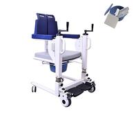 Silla Rueda Wc con Respaldo Alto, Elevador Wc Adulto Acero Al Carbono, Gruas para Personas Mayores, BañO Sillas de Ruedas, Silla de BañO con Inodoro (Color : Blue)