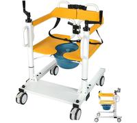 Silla Ruedas Elevadora Pacientes Para El Hogar,Silla De Transporte Con Elevación Manual Portátil,Silla Ruedas Ajustable En Altura Para Personas Mayores,Silla De Inodoro Junto A La Cama