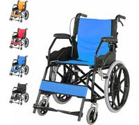 Silla Ruedas Ligera y Plegable con Freno Tambor, Silla Ruedas Viaje para discapacitados, Sillas Ruedas Ligeras y Estrechas con autopropulsión, Capacidad Carga 150 kg, Ancho del Asiento 44,5 cm C