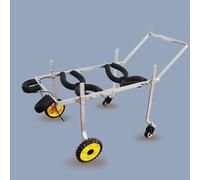 Silla Ruedas Perro Carro para Sillas de Ruedas para Mascotas con Perros Discapacitados con 4 Ruedas Delanteras y Traseras, Carro de Apoyo a La Movilidad de Metal Adecuado para Diversos Terrenos (Size