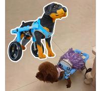 Silla Ruedas Perro Mascotas Perro Carro con 2 Ruedas para la Pata Trasera, Pequeño Gato/ Remolque de Bicicleta para Perros, Interior Herido Perro Paseo Herramienta Carro, Azul Rehabilitación Pata Tras