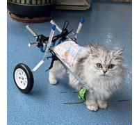 Silla Ruedas Perro Silla de Ruedas para Gatos Pequeños con Patas Traseras, Vehículo de Movilidad con Soporte para Cadera Paralizada, Andador para Perros de 2 Ruedas con Patas Traseras Discapacitadas(X