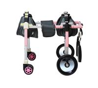 Silla Ruedas Perro Silla de Ruedas para Perros con Soporte Completo de 4 o 2 Ruedas, Carrito de Movilidad Ajustable para Perros Grandes, Medianos y Pequeños, Soporte para Patas para Mascotas(Pink,S)
