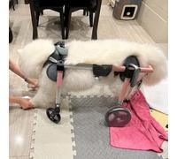 Silla Ruedas Perro Silla de Ruedas para Perros Corgi de 4 Ruedas para Perros Pequeños, Medianos y Grandes, Silla de Ruedas con Soporte Completo para La Movilidad de Las Mascotas en La Cadera(Pink,XL)