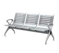 Silla Sala de Espera de 3 Plazas, Juego de Sillas de Recepción con Brazos, Asiento de Invitados para Clínicas, Aeropuertos, Hospitales, Peluquerías, Bancos(Silver)