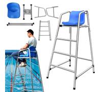 Silla salvavidas de acero inoxidable resistente, equipo desmontable para piscina, playa, capacidad de carga de 660 libras, silla de seguridad para piscina