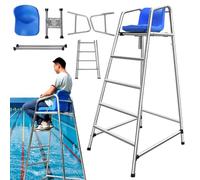 Silla salvavidas de acero inoxidable resistente, equipo desmontable para piscina, playa, capacidad de carga de 660 libras, ideal para seguridad en la cubierta de la piscina
