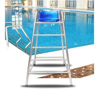 Silla salvavidas de acero inoxidable resistente para piscina, playa, lago, soporta 330 libras, silla de terraza para patio al aire libre, 1.8 m de altura