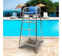 Silla salvavidas desmontable de acero inoxidable, asiento de observación alta para piscina, playa, bádminton, cancha de árbitro, árbitro, duradera, para uso en interiores y exteriores