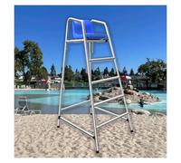 Silla salvavidas resistente con taburete de acero inoxidable, 300 kg | Silla salvavidas duradera con taburete de acero inoxidable, soporta 300 kg, ideal para seguridad junto a la piscina y árbitro