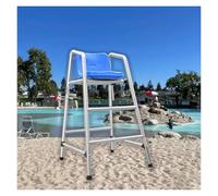 Silla salvavidas resistente con taburete de acero inoxidable, 300 kg | Silla salvavidas duradera con taburete de acero inoxidable, soporta 300 kg, ideal para seguridad junto a la piscina y árbitro