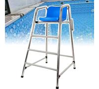 Silla salvavidas, silla elevada de acero inoxidable resistente para piscina, playa, parque acuático, para una supervisión segura