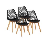 Silla - Set de 4 - Hasta 150 kg - Asiento: 470 x 390 x 430 mm - Negro | Fromm & Starck