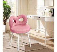 Silla sin brazos para mujeres y niñas, taburete con respaldo de lazo para maquillaje en dormitorio, baño y sala de estar, asiento perfecto