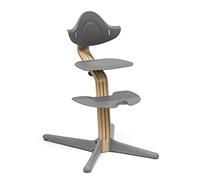 Silla Stokke Nomi Roble, Gris - La silla que inspira a sentarse de forma activa - Sin herramientas, ajuste fácil - Incluye un reposapiés estable y ruedas antivuelco - Soporta hasta 150 kg