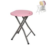 Silla taburete plegable, sillas plegables redondas portatil con asa, ideal para cocina, salón, terraza, balcón o jardín plegable