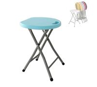 Silla taburete plegable, sillas plegables redondas portatil con asa, ideal para cocina, salón, terraza, balcón o jardín plegable